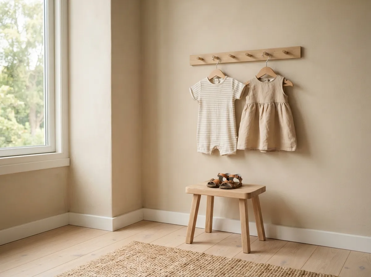16. Minimalist Hook Rails for Daily Outfits