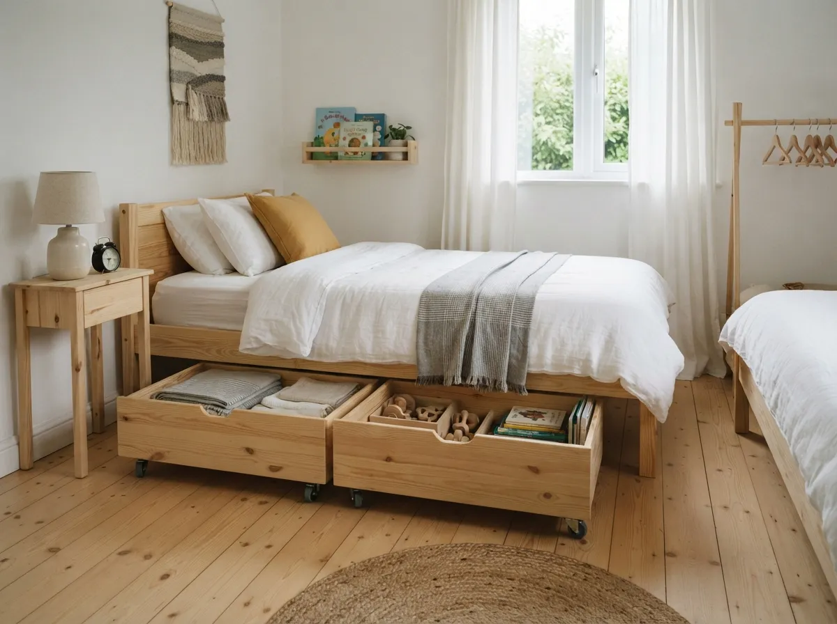 2. Under-Bed Rolling Storage Drawers
