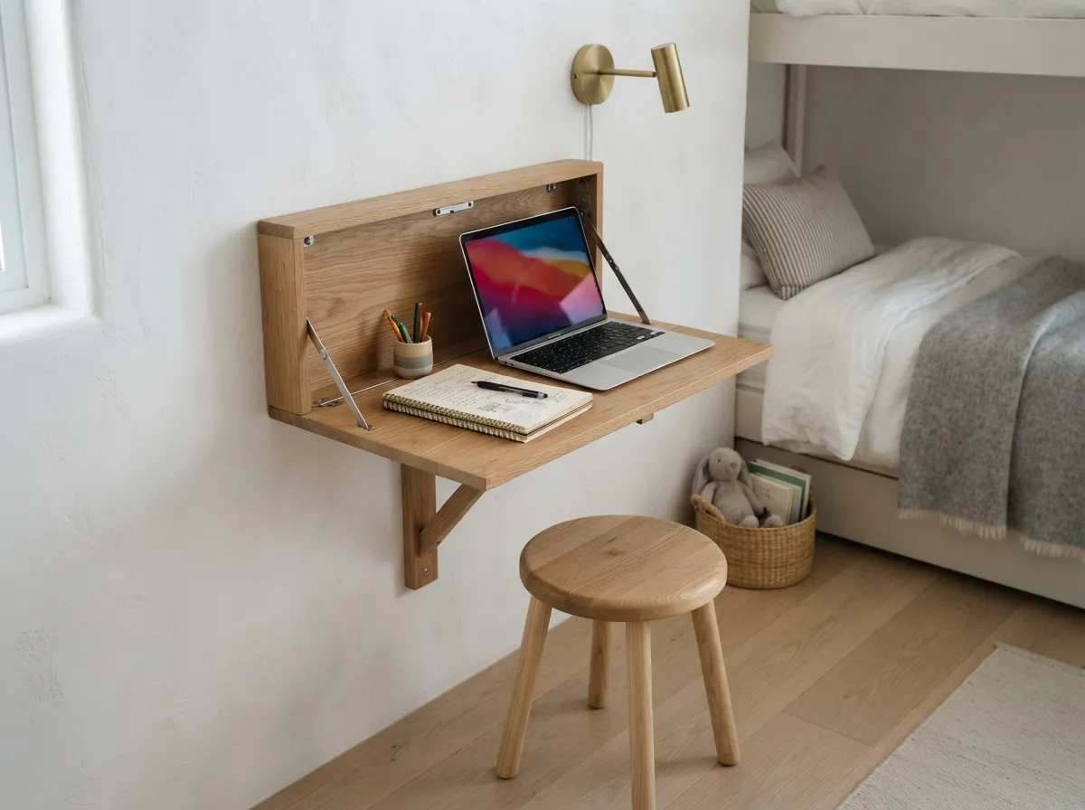 4. Wall-Mounted Drop-Down Desks