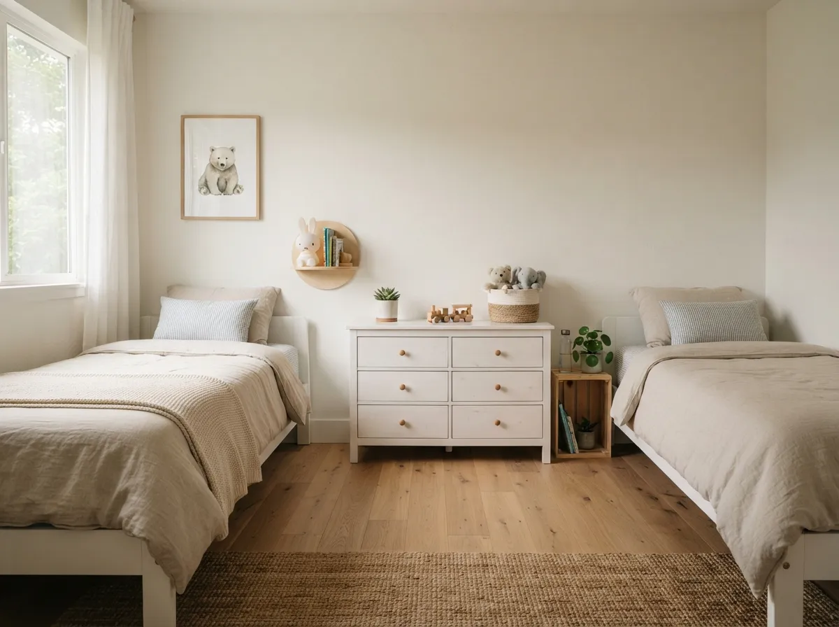 7. Shared Central Dresser as a Room Divider
