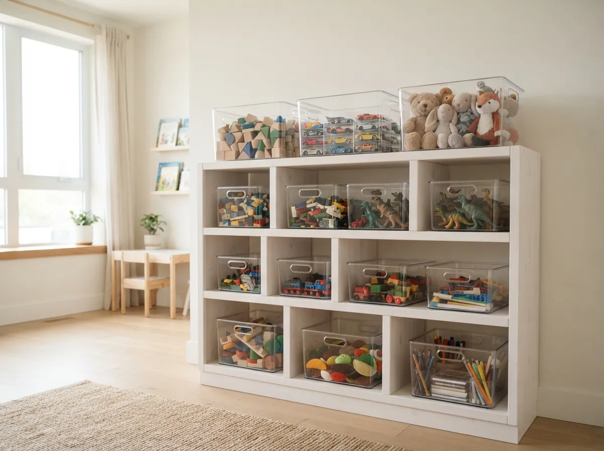 14. Clear Toy Storage Bins