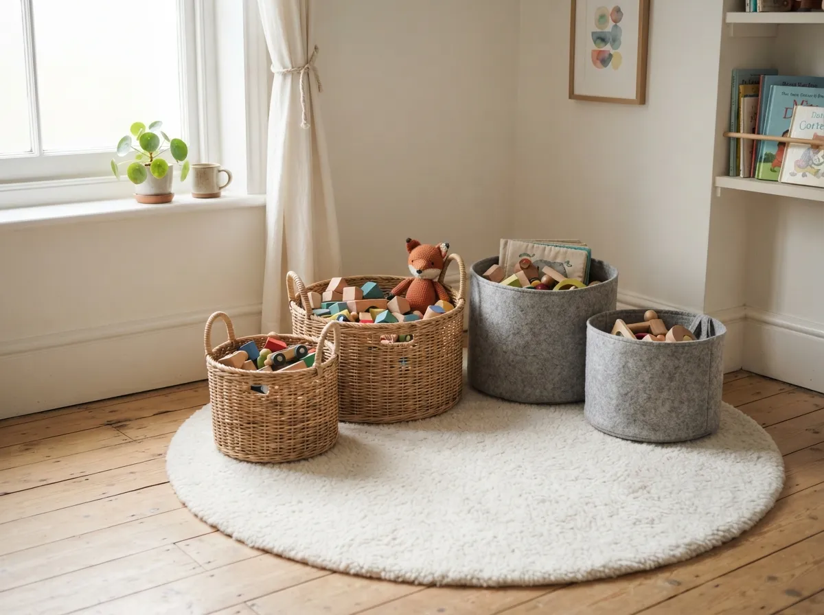 17. Floor-Level Toy Bins