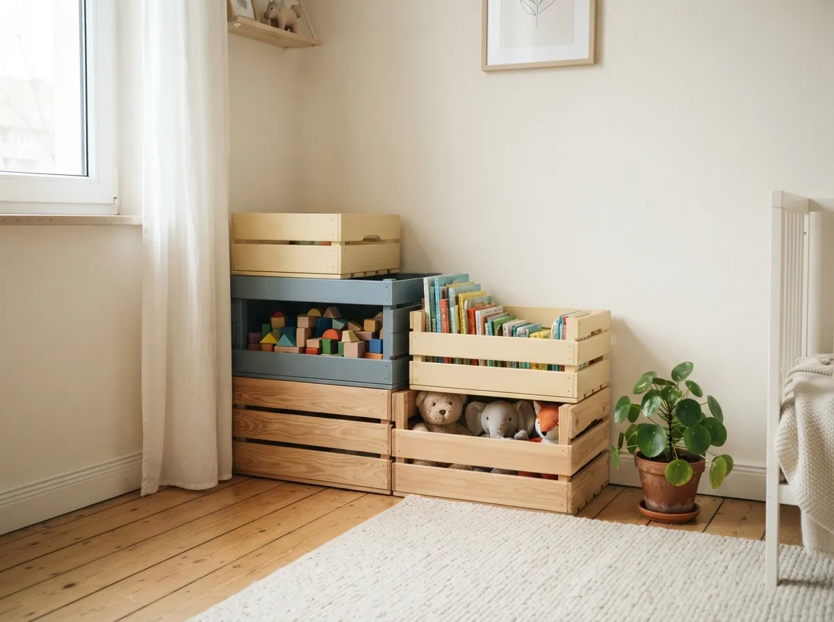 24. Natural Wood Storage Crates