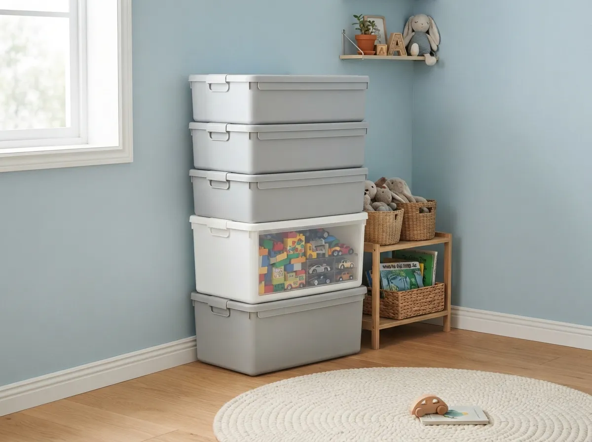 9. Stackable Storage Boxes