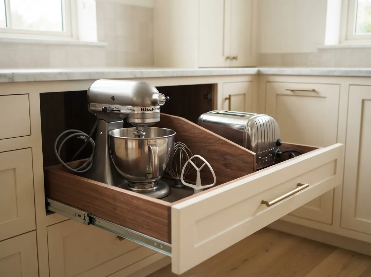 Utilizing Cabinetry and Deep Drawers for Hidden Storage