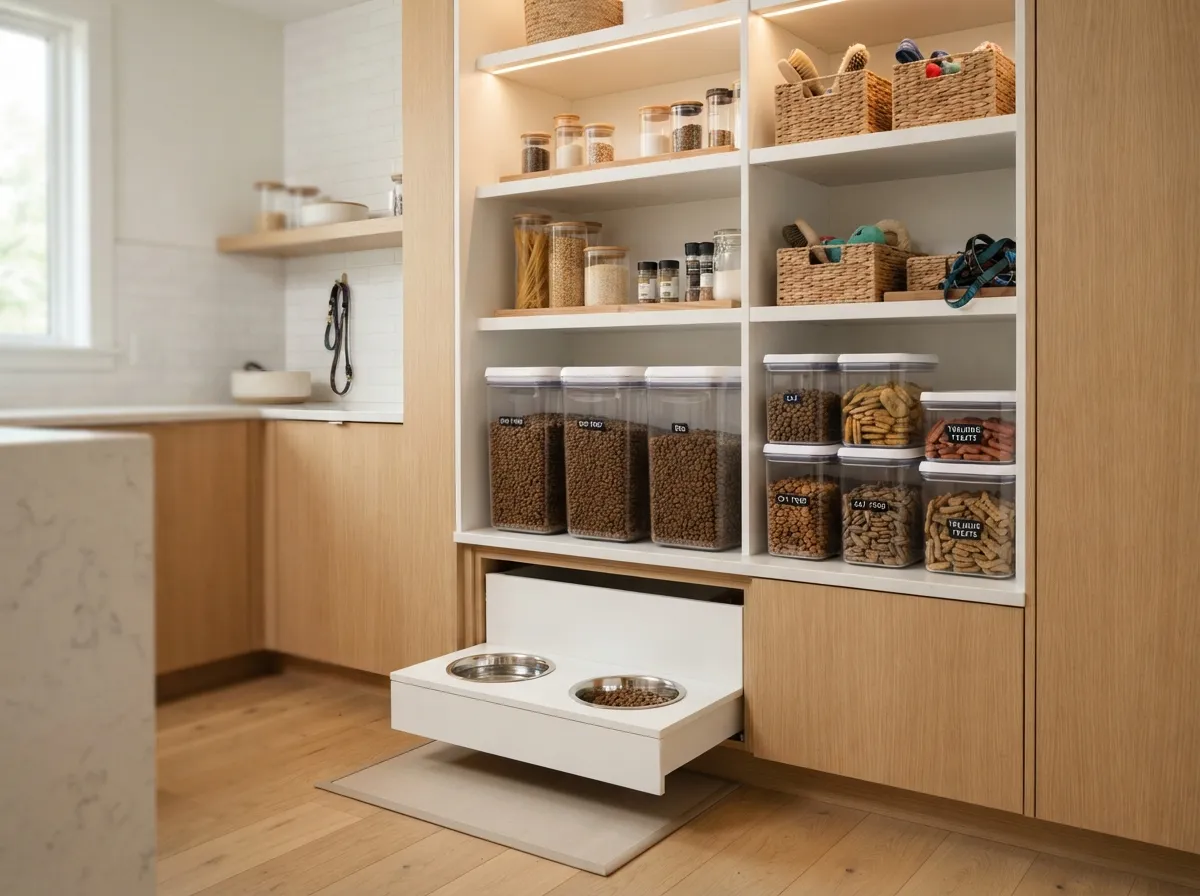 13. Stackable Airtight Food Bins in Pantry