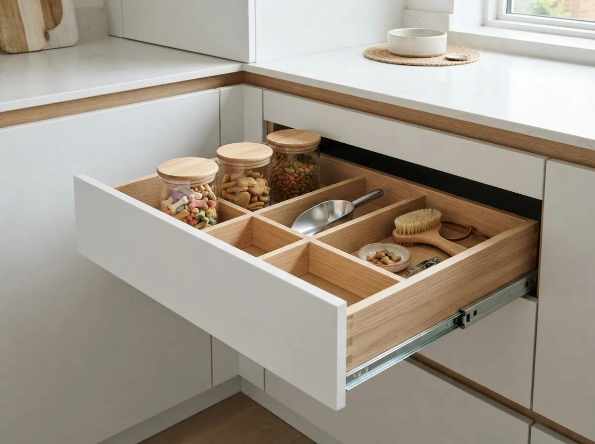 18. Hidden Scoop and Treat Jars in Drawers
