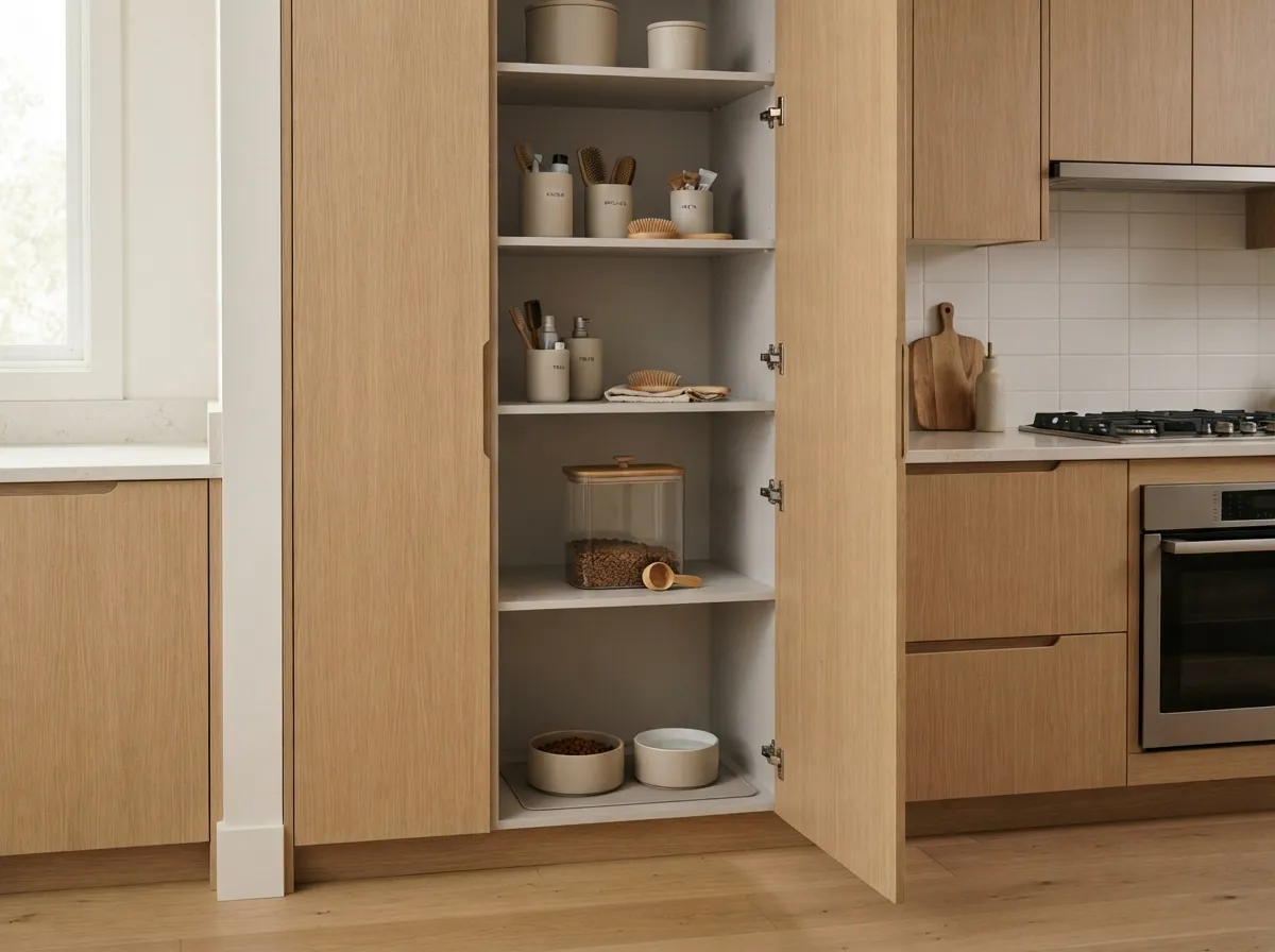 19. Dedicated Pet Zone within a Tall Cabinet