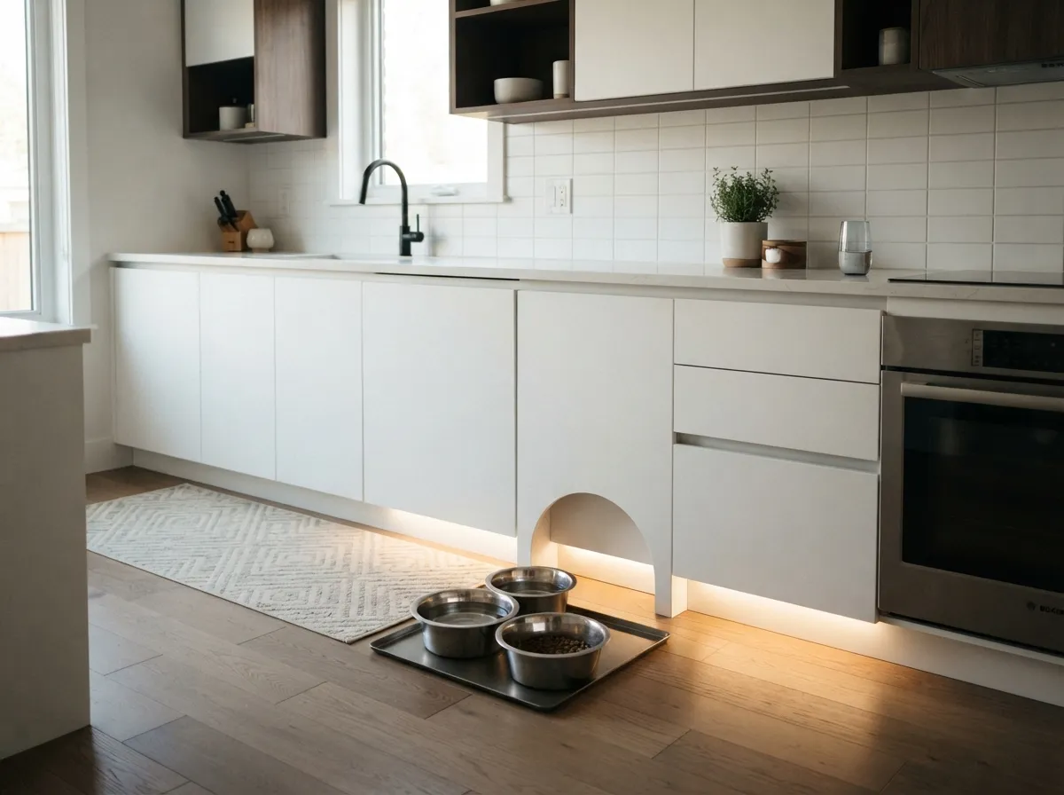 2. Built-In Cabinet Pet Bowls