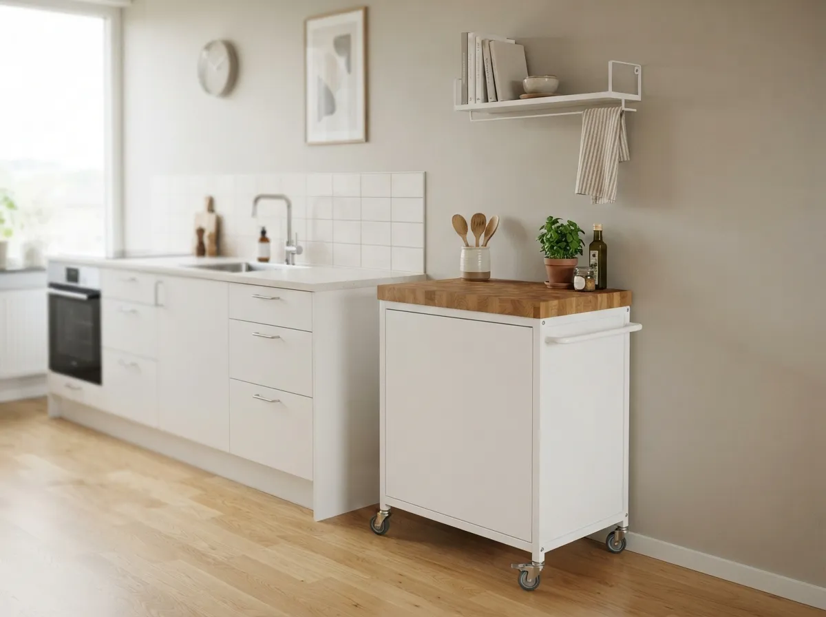 12. Rolling kitchen cart for extra counter space