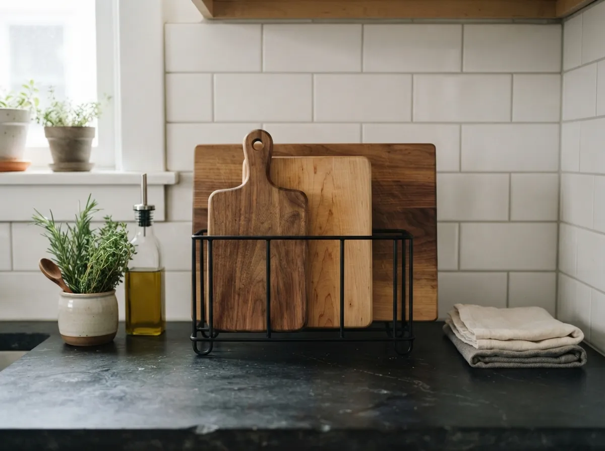 10. Store Cutting Boards Vertically