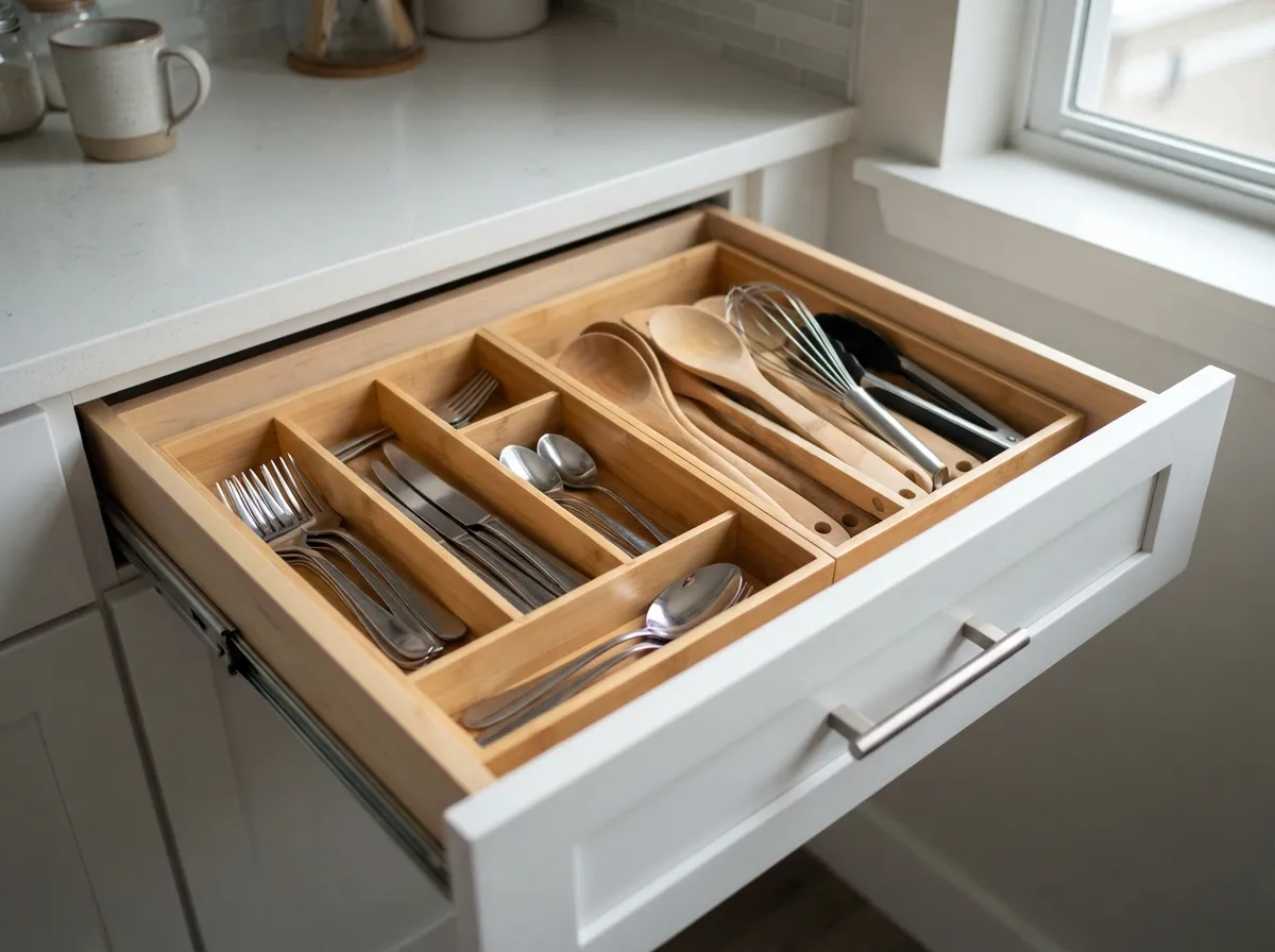 17. Organize Drawers with Bamboo Dividers