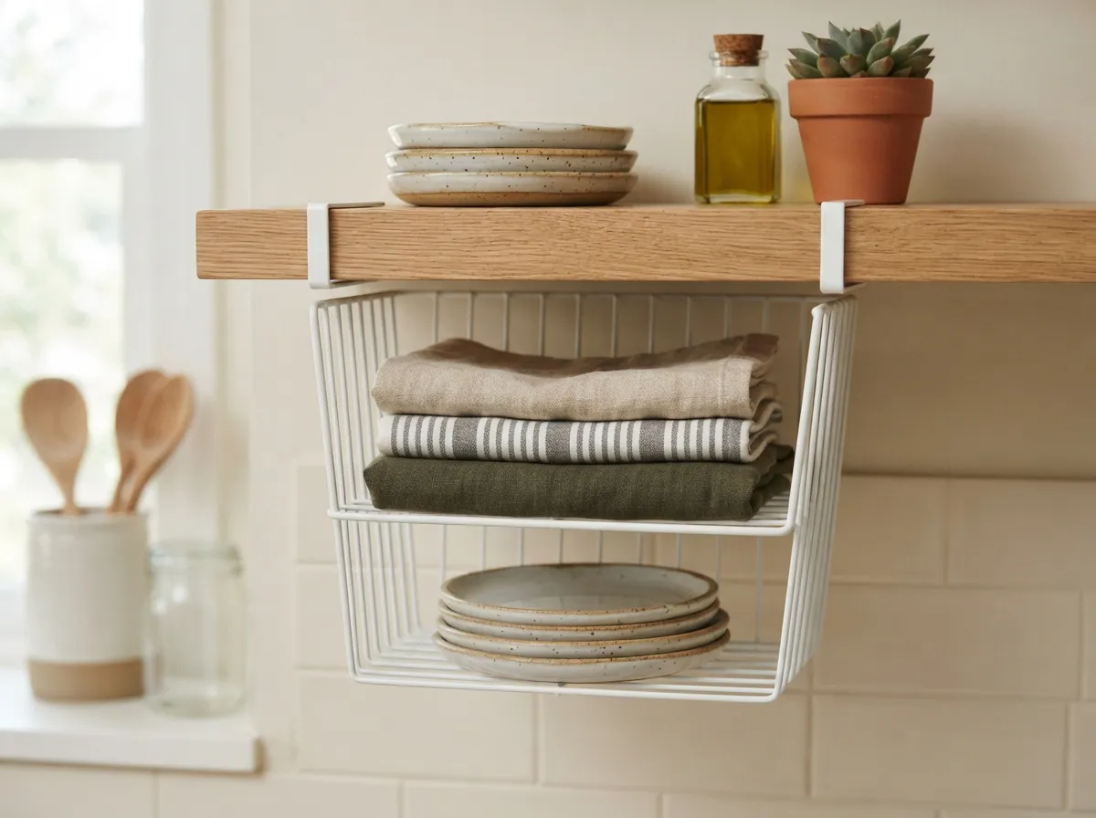 22. Use Under-Shelf Wire Baskets