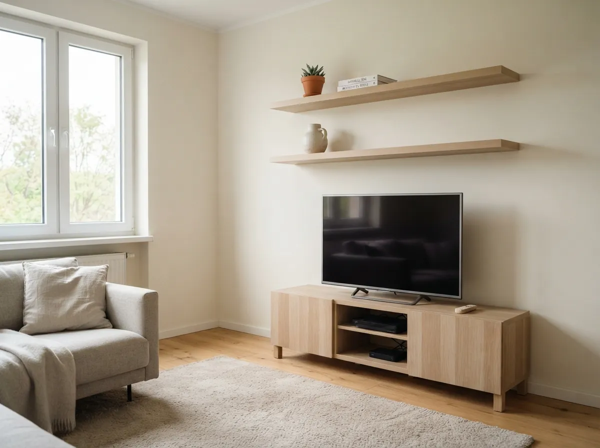 16. Utilize Wall-Mounted Shelving Efficiently