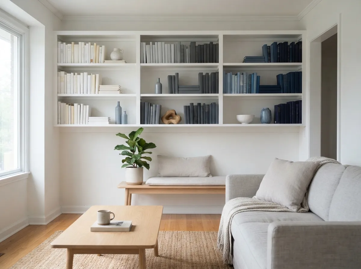 15. Reorganize Bookshelves by Color or Size