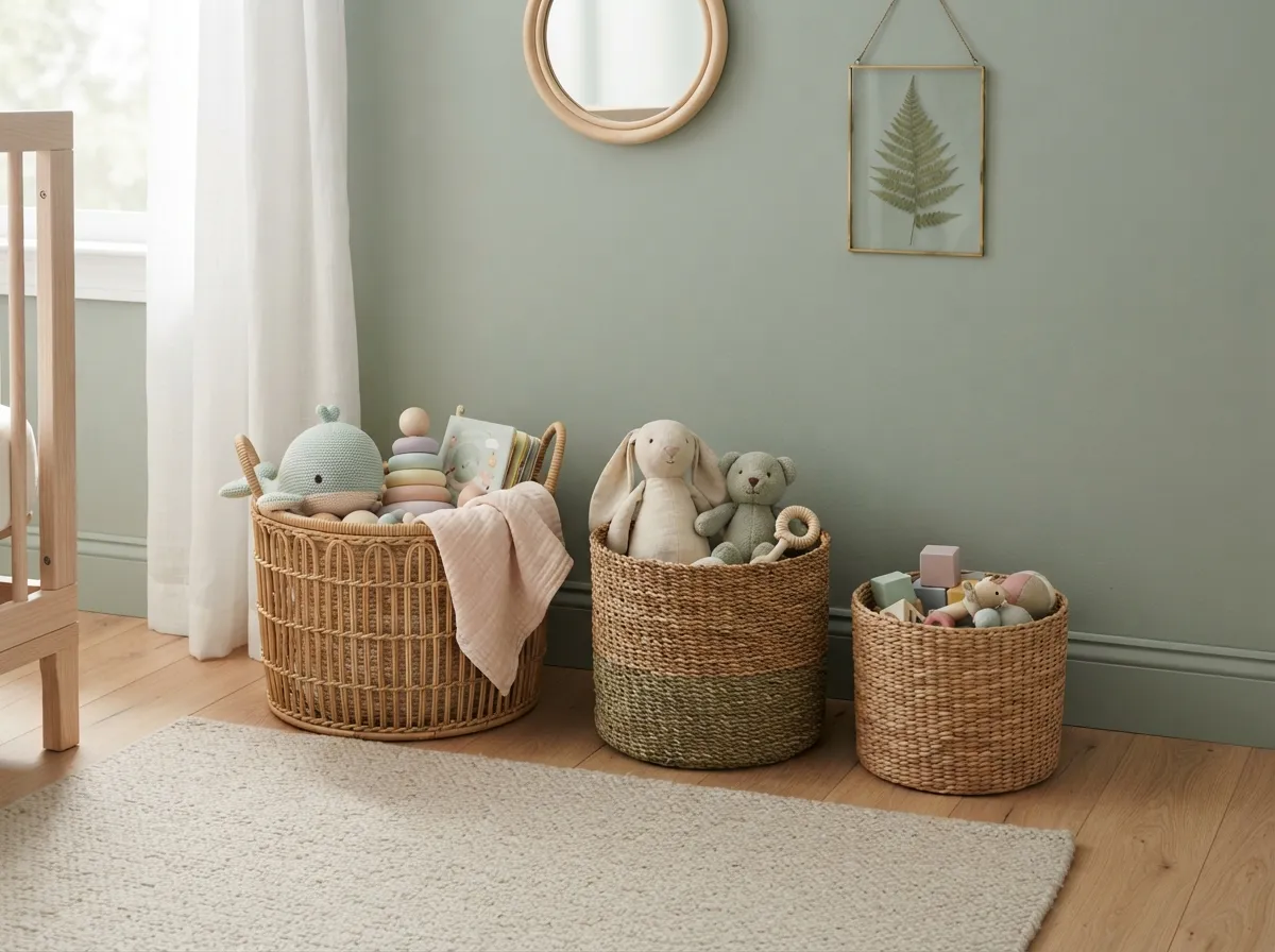 19. Introduce Woven Baskets for Toys