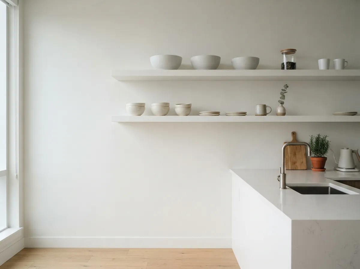 2. Integrate Floating Shelves for Seamless Walls