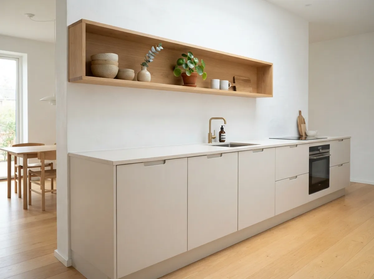 7. Combine Open Shelves with Closed Cabinets
