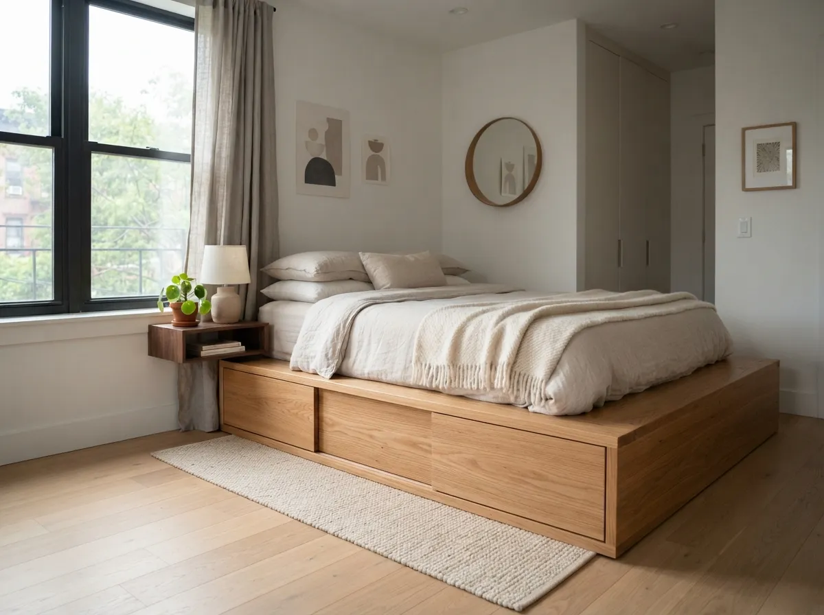 7. Platform Beds with Built-In Drawers
