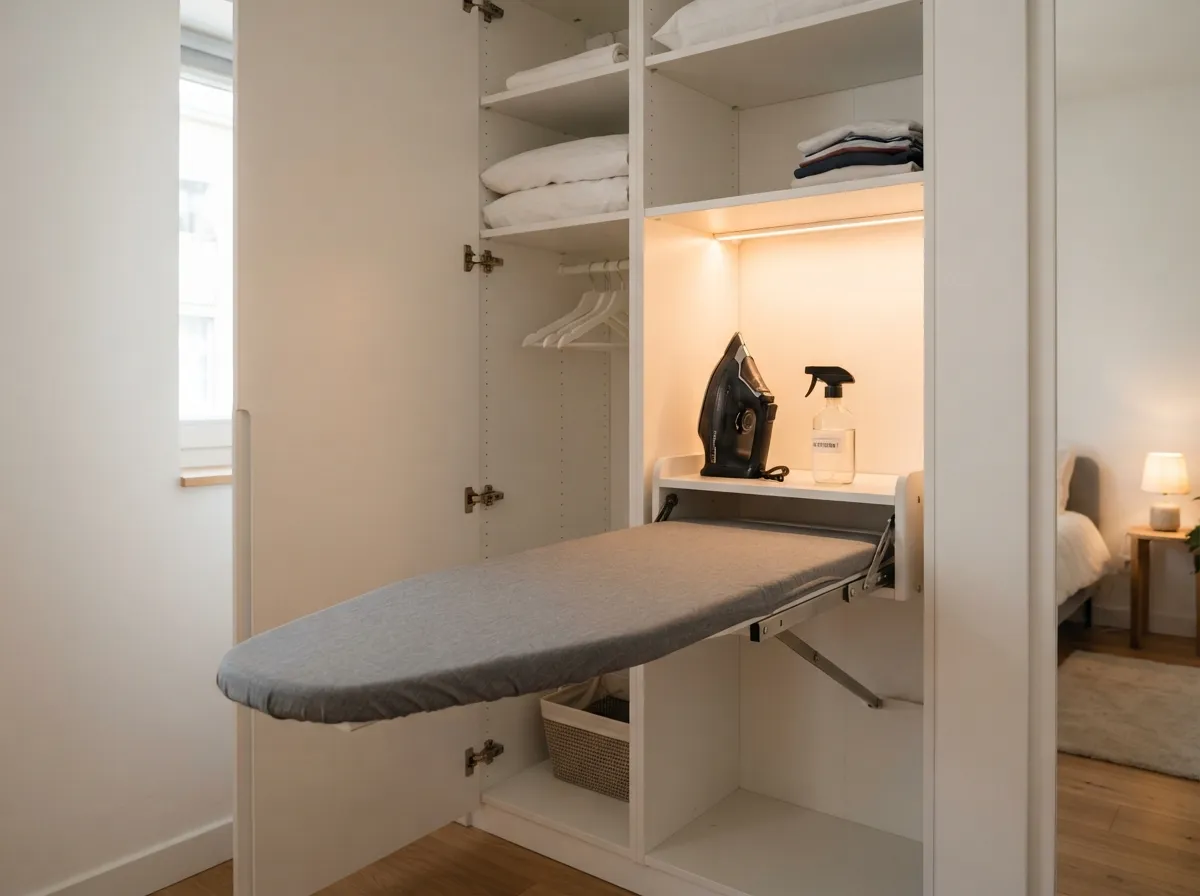 10. Closet with Integrated Fold-Down Ironing Board