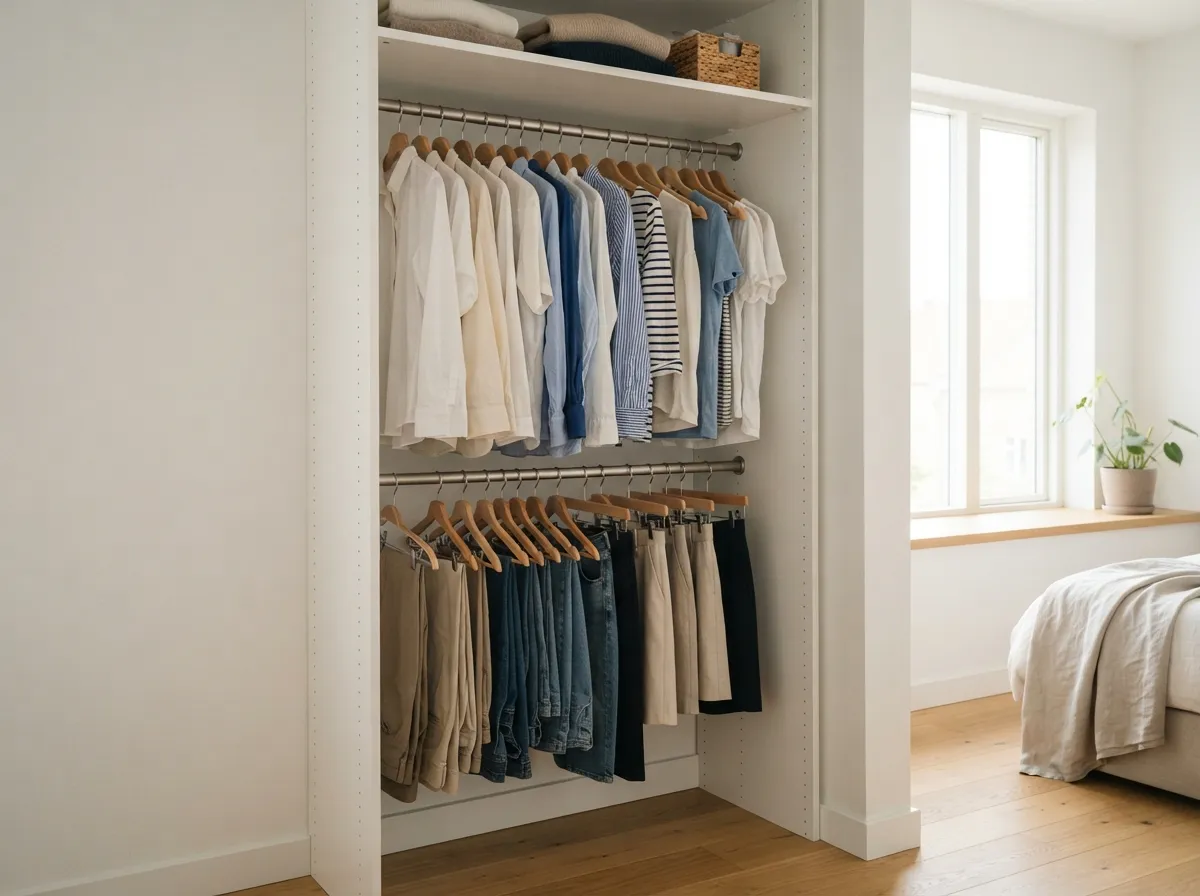 14. Closet with Adjustable Hanging Rod Heights