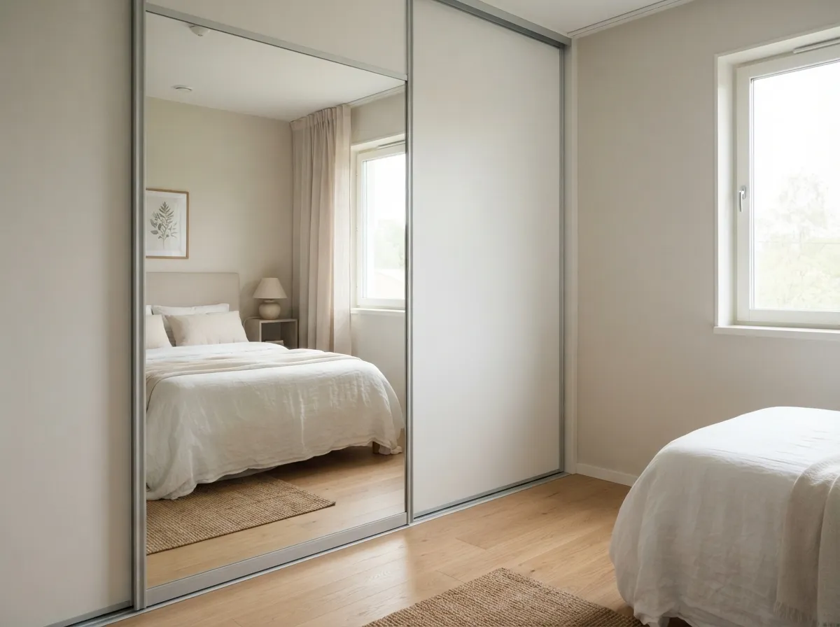 15. Closet with Built-In Full-Length Mirror Panel