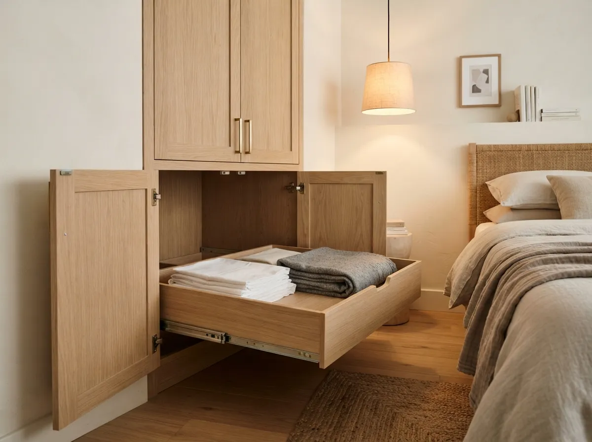 19. Closet with Pull-Out Linen Shelf
