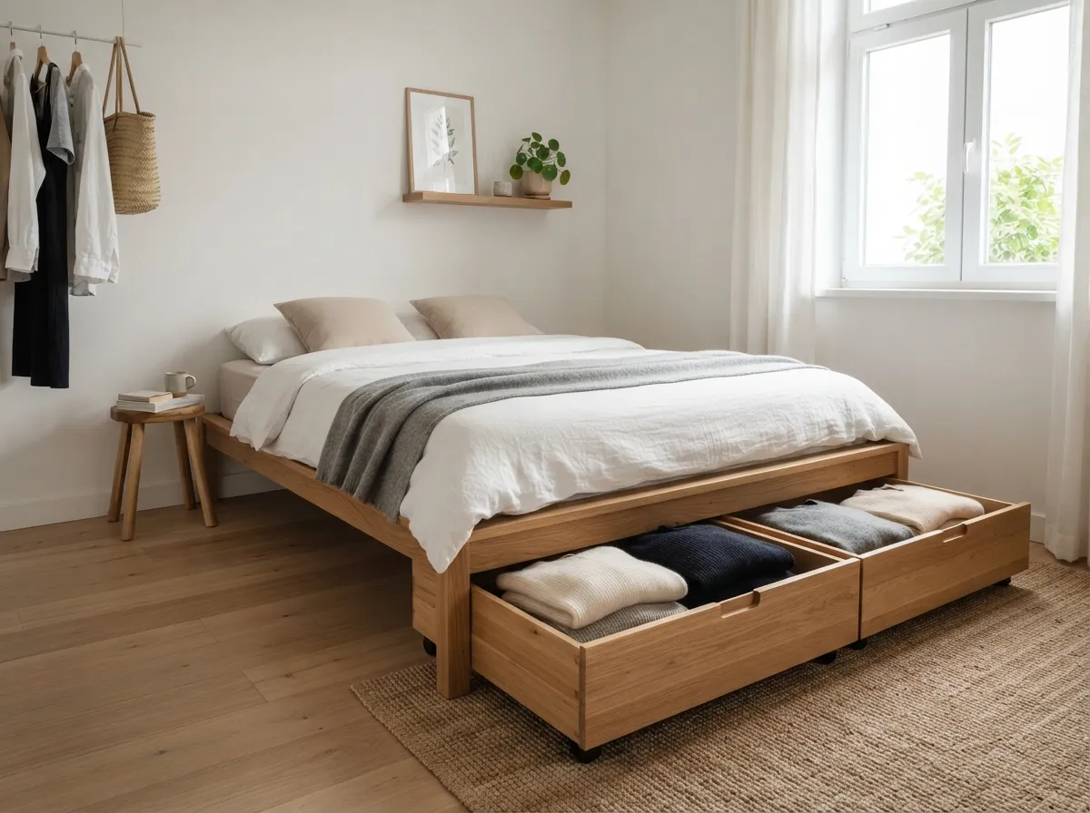 6. Under-Bed Storage Drawers on Casters