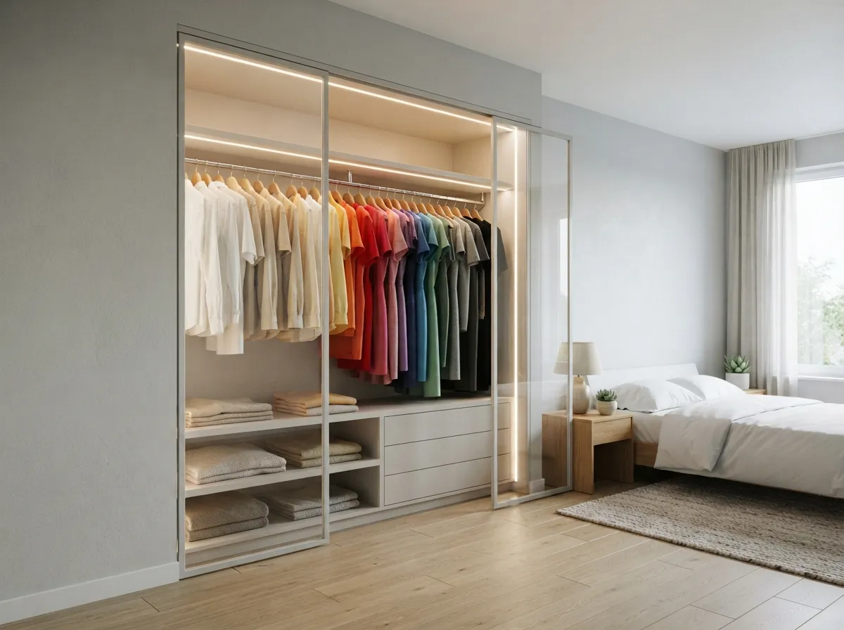 8. Closet Organized by Color Gradient