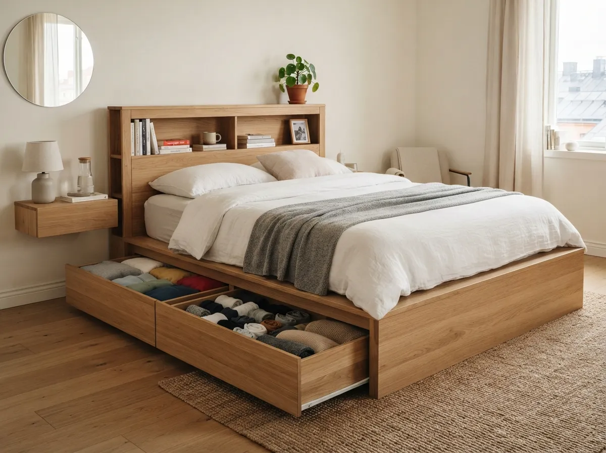Choosing Bed Frames with Built-In Drawers and Shelves