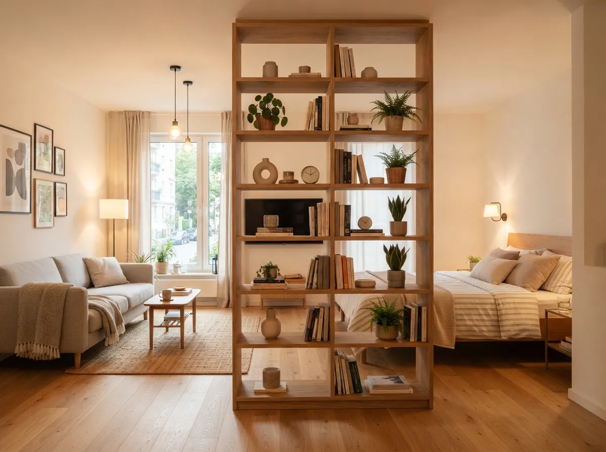 Incorporating Room Dividers That Double as Bookshelves