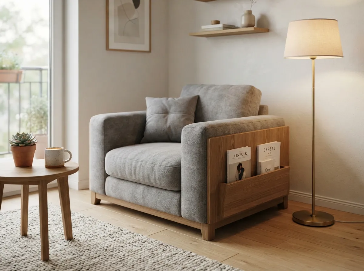 18. Armchairs with Integrated Magazine Racks