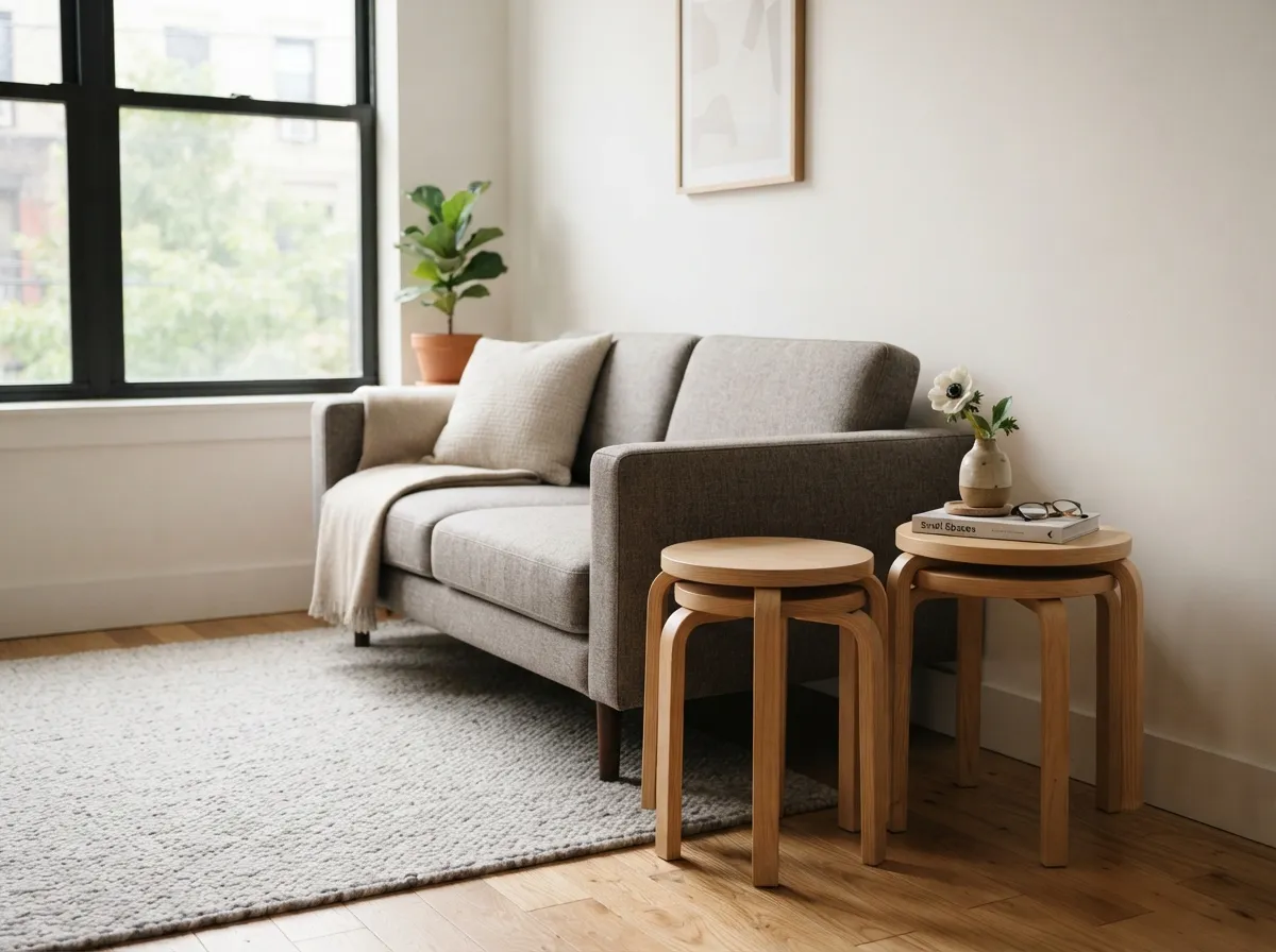 9. Stackable Stools as Extra Seating or Side Tables