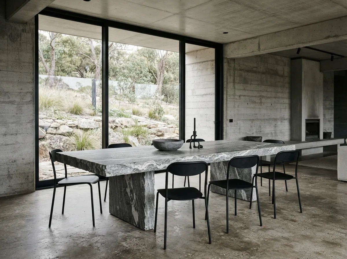 13. Slab Stone Dining Tables