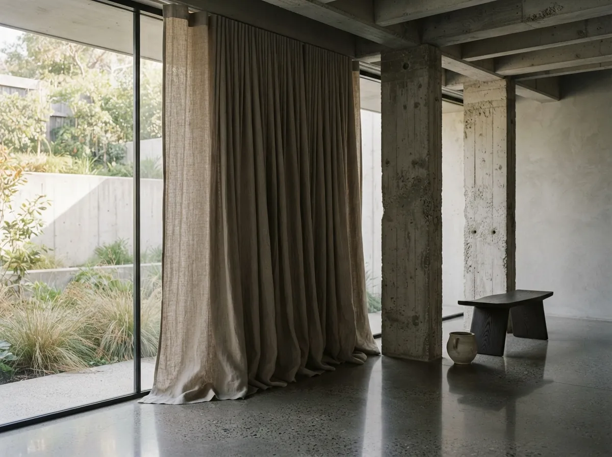 17. Heavy Linen Neutral Drapery