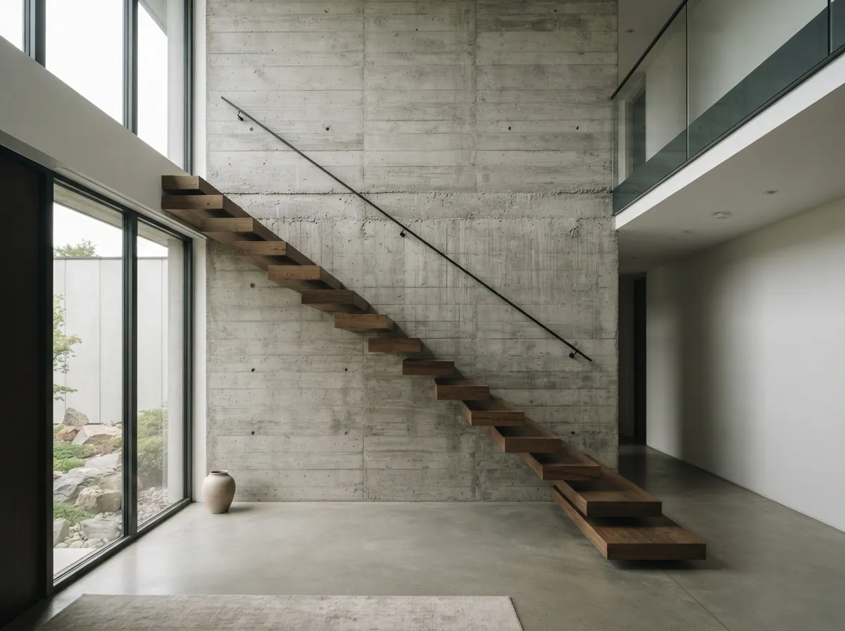 19. Minimalist Floating Staircases