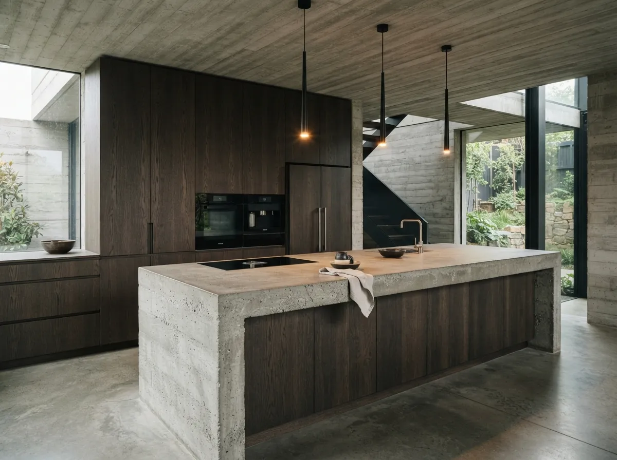 3. Monolithic Concrete Kitchen Islands