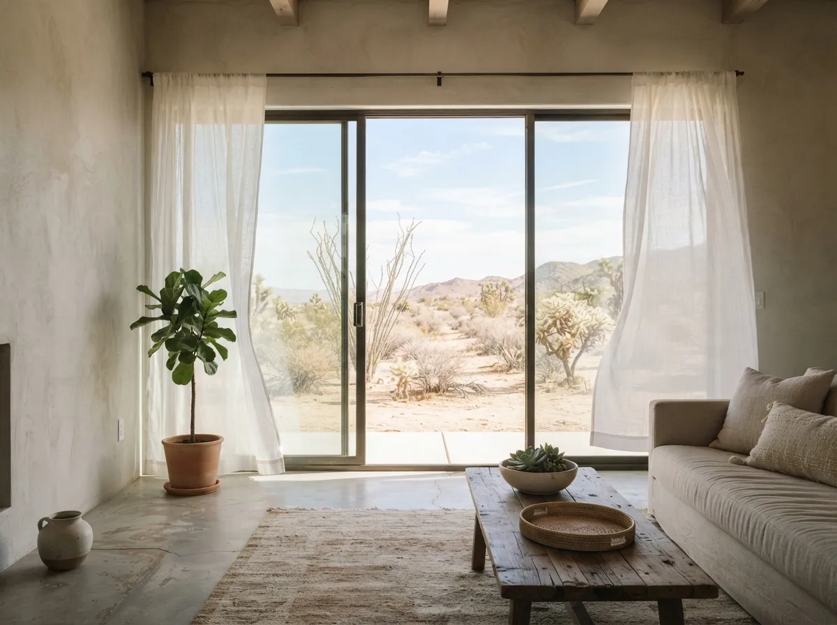 11. Use Sheer White Curtains to Diffuse Glare