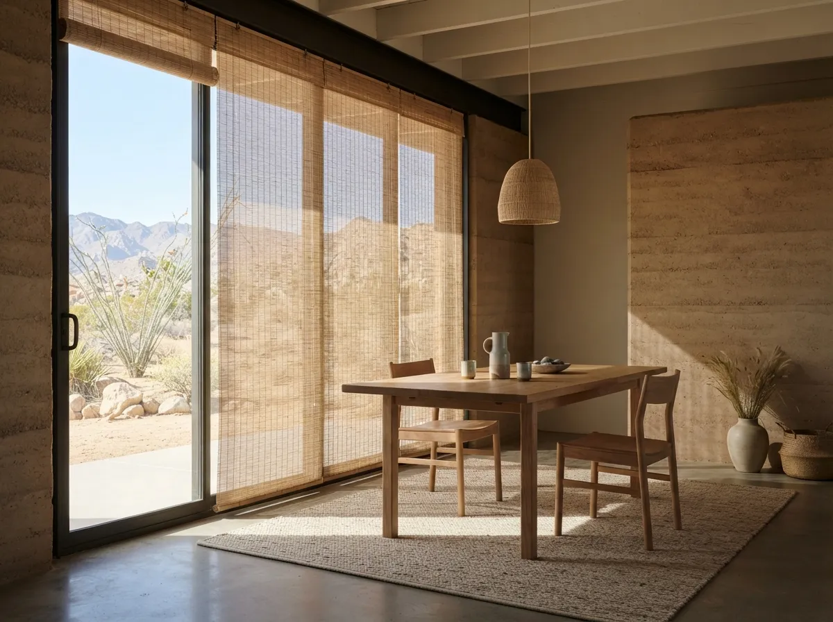 4. Hang Natural Jute and Bamboo Roller Blinds