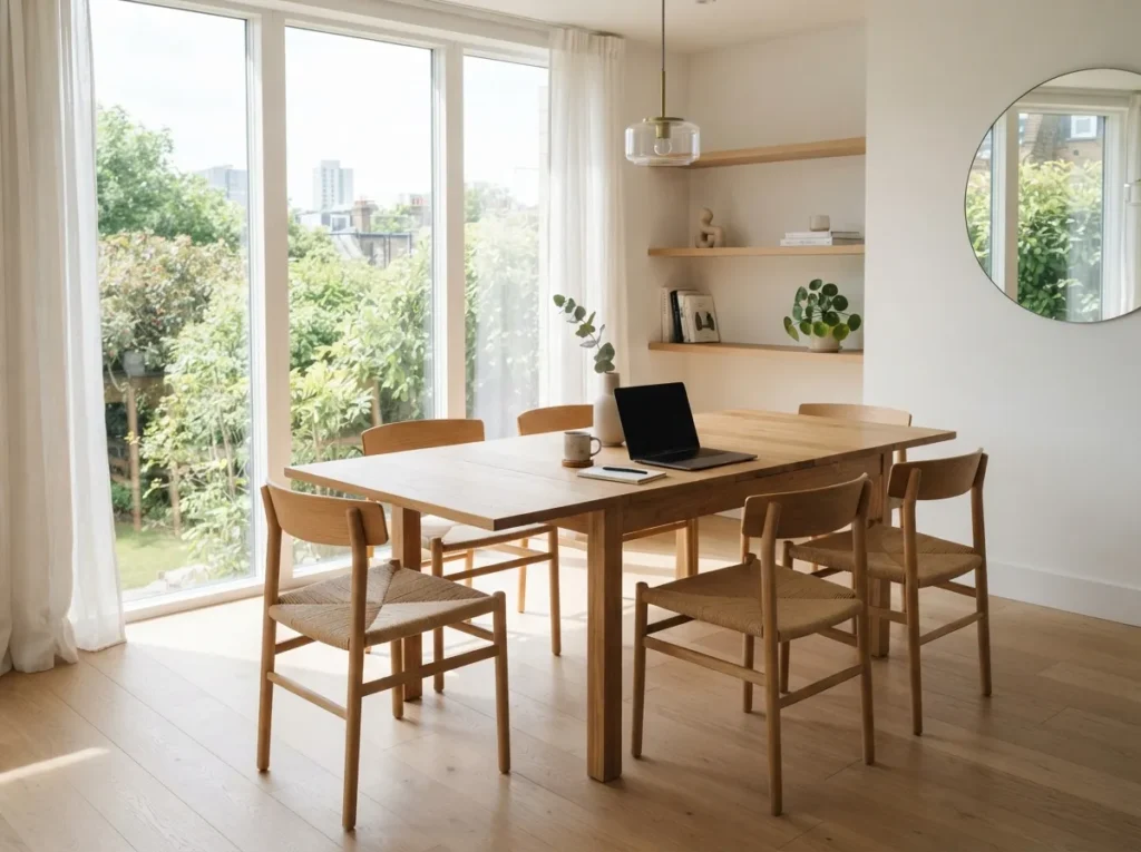 1. Opt for a sleek wooden extendable table