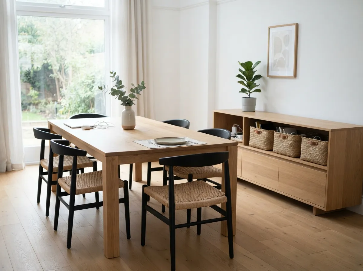 24. Use woven storage baskets for miscellaneous desk items
