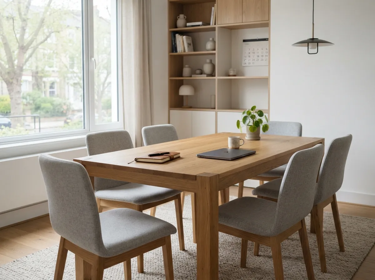 25. Select stain-resistant fabrics for easy cleaning after work and meals