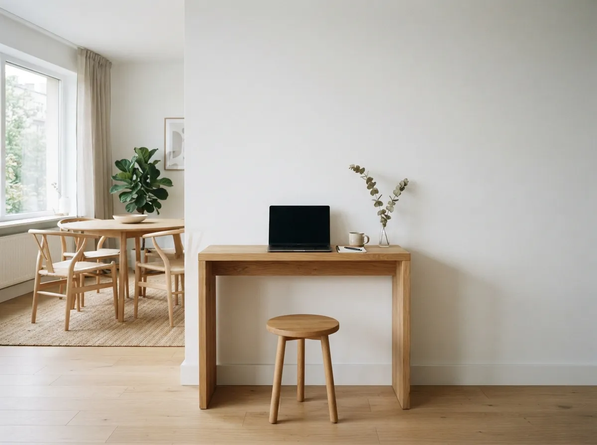 7. Place a slim console table against the wall for quick laptop use