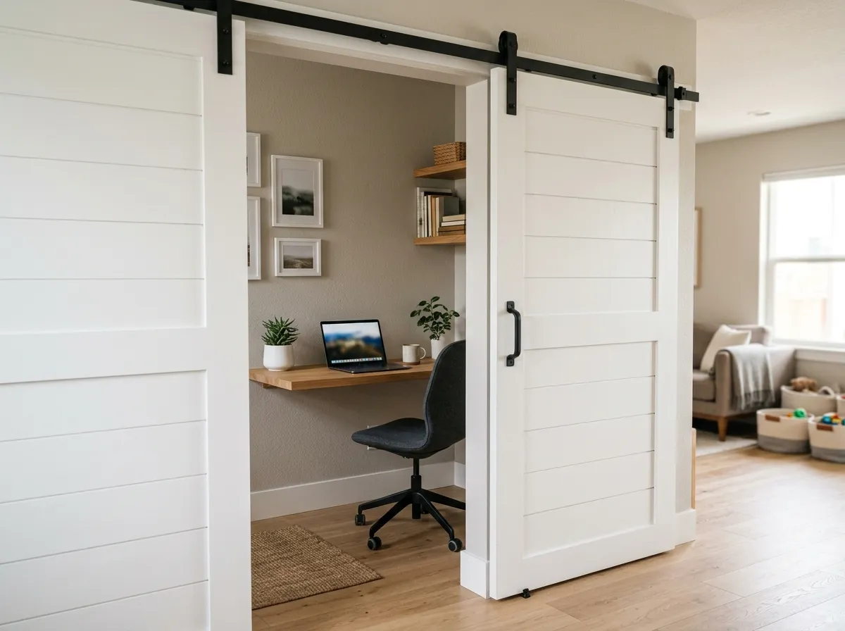 12. Sliding Barn Doors for Easy Room Access Control