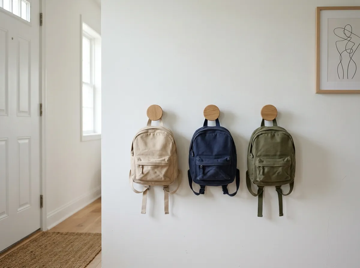 19. Minimalist Entryway Drop Zones for School Bags