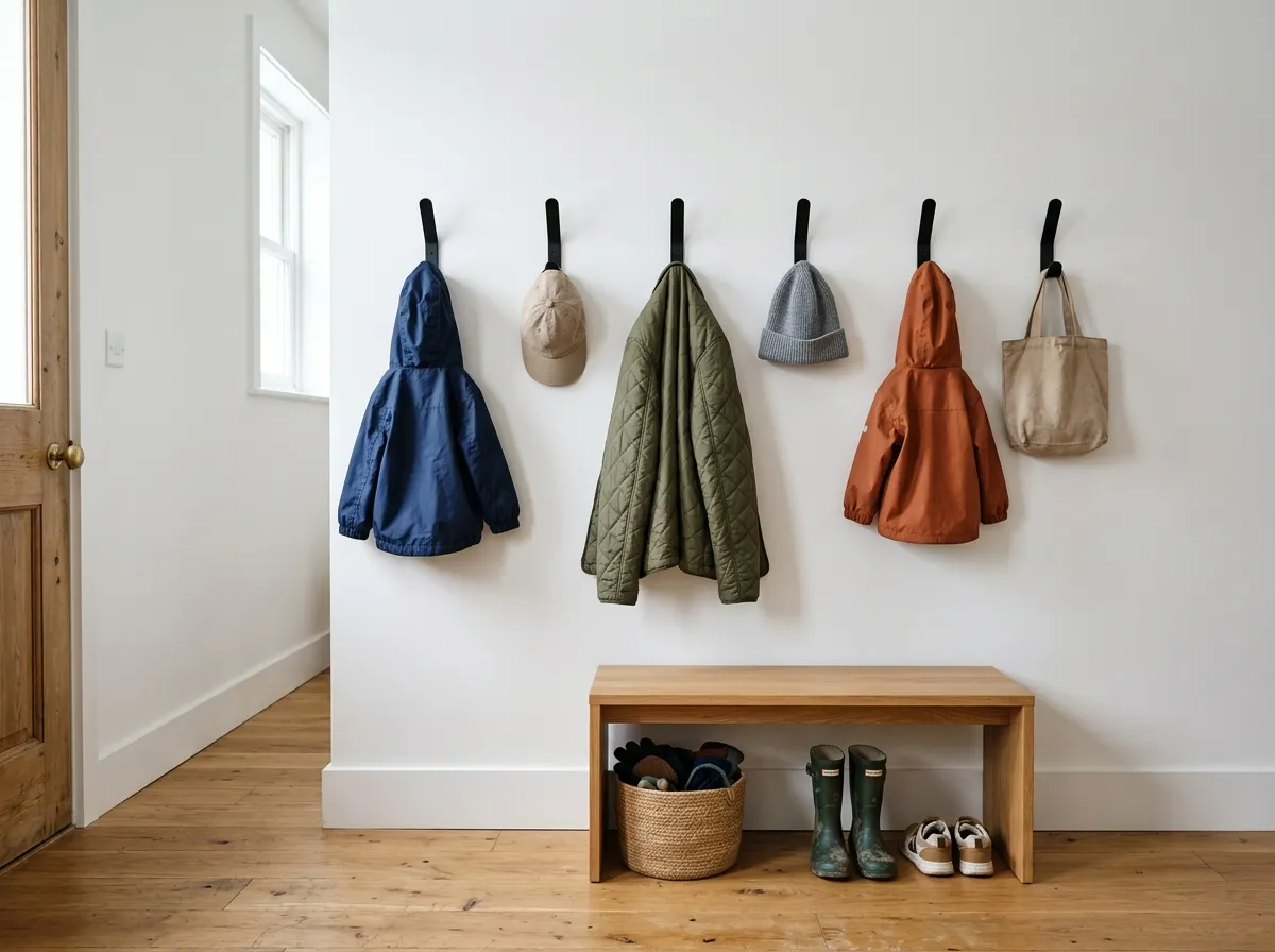 2. Wall Mounted Coat Hooks
