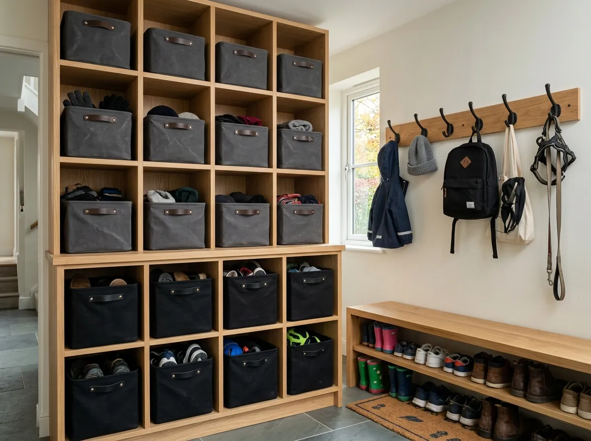 8. Monochrome Storage Bins