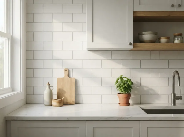 1. Matte finish white subway tiles