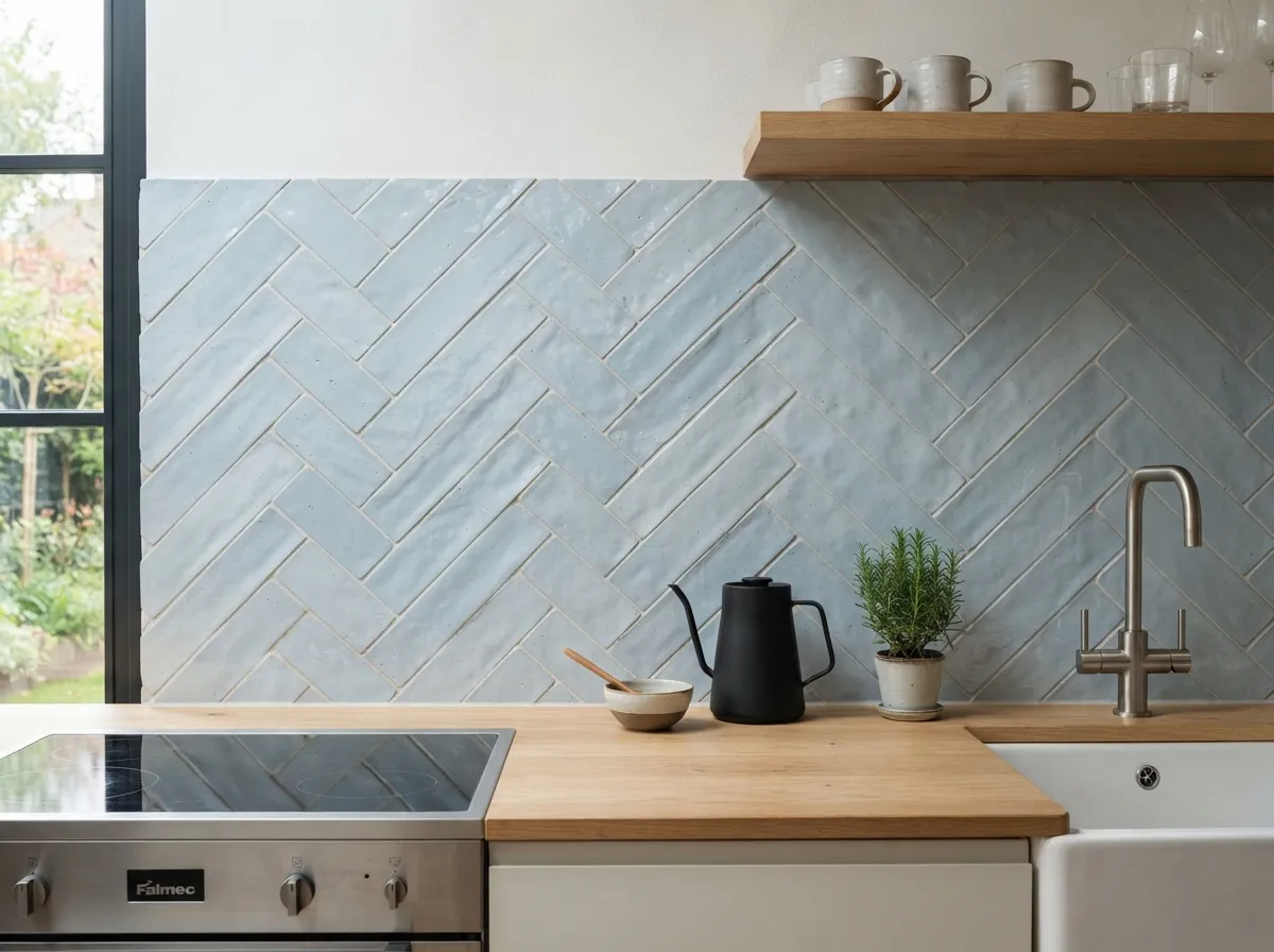 13. Pale blue handmade ceramic tiles
