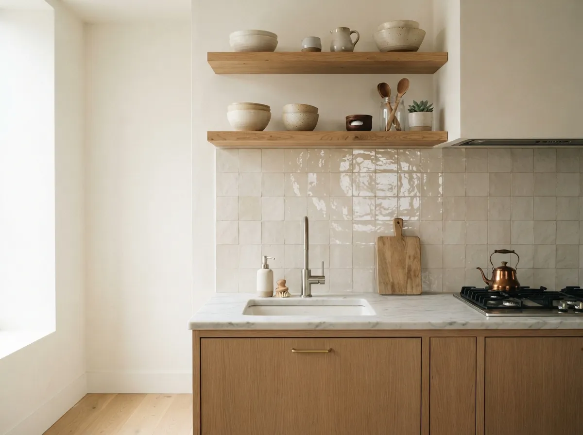 7. Subtle textured cream zellige tiles